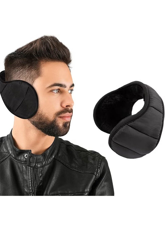 HY Winter Ear Muffs for Men Women Fleece Ear Warmers Foldable Earmuffs Winter Outdoor Unisex Winter Warm Earmuffs Adjustable Ear Covers Men Earmuffs for Cold Weather - Image 1